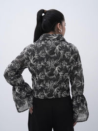 Monochrome Floral Top