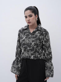 Monochrome Floral Top