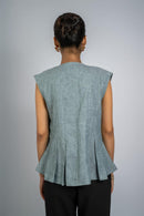 Pleated Linen Jacket