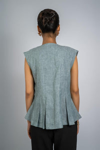 Pleated Linen Jacket