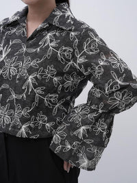 Monochrome Floral Top
