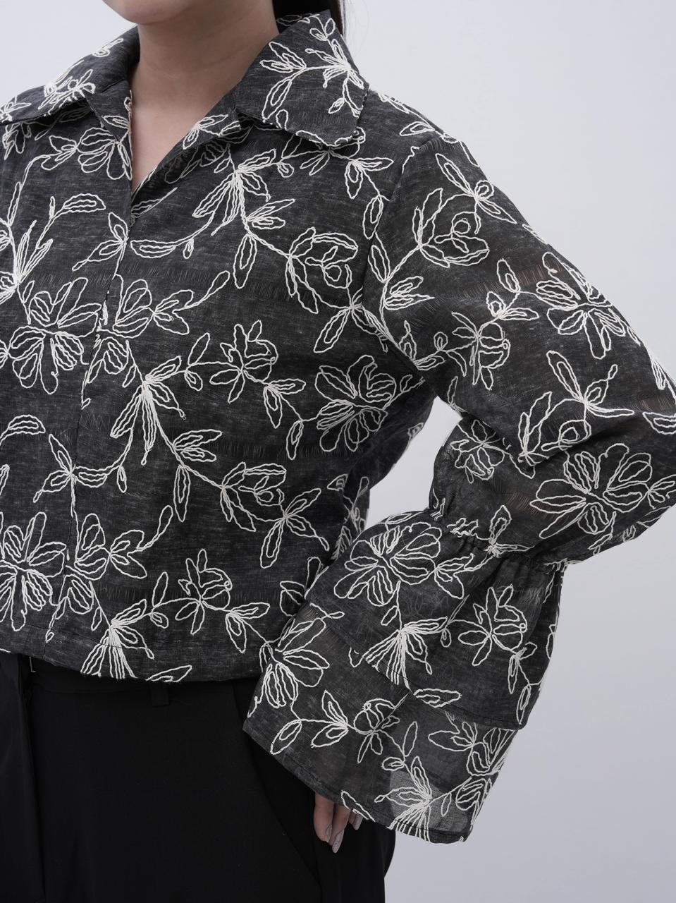 Monochrome Floral Top