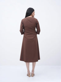 Trench Twist Midi Brown Dress
