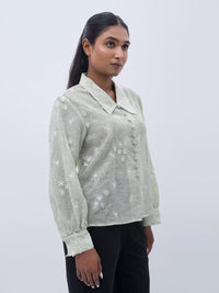 Floral Dream Pastel Green Shirt