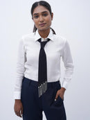 Pearl Drape Tie Black