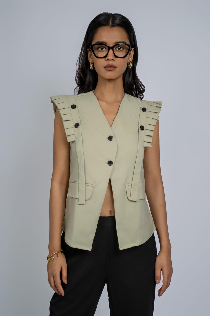 Sage Statement Waistcoat