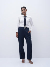 Pearl Drape Tie Dark Blue