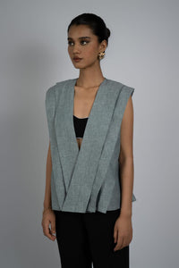 Pleated Linen Jacket