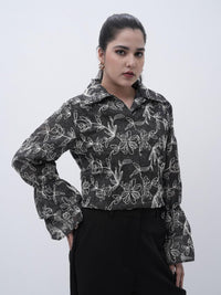 Monochrome Floral Top