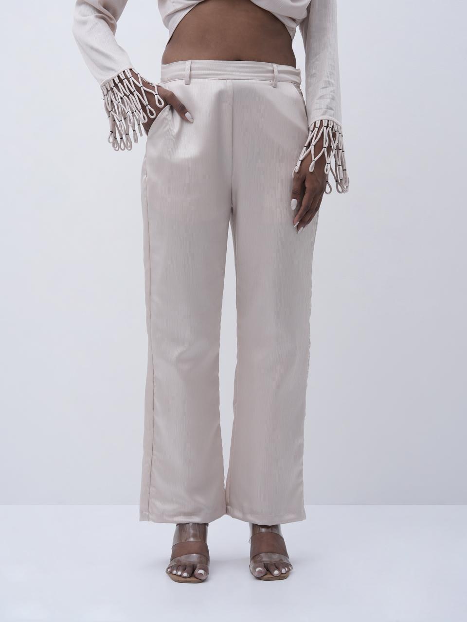 Light Beige Straight fit Pant
