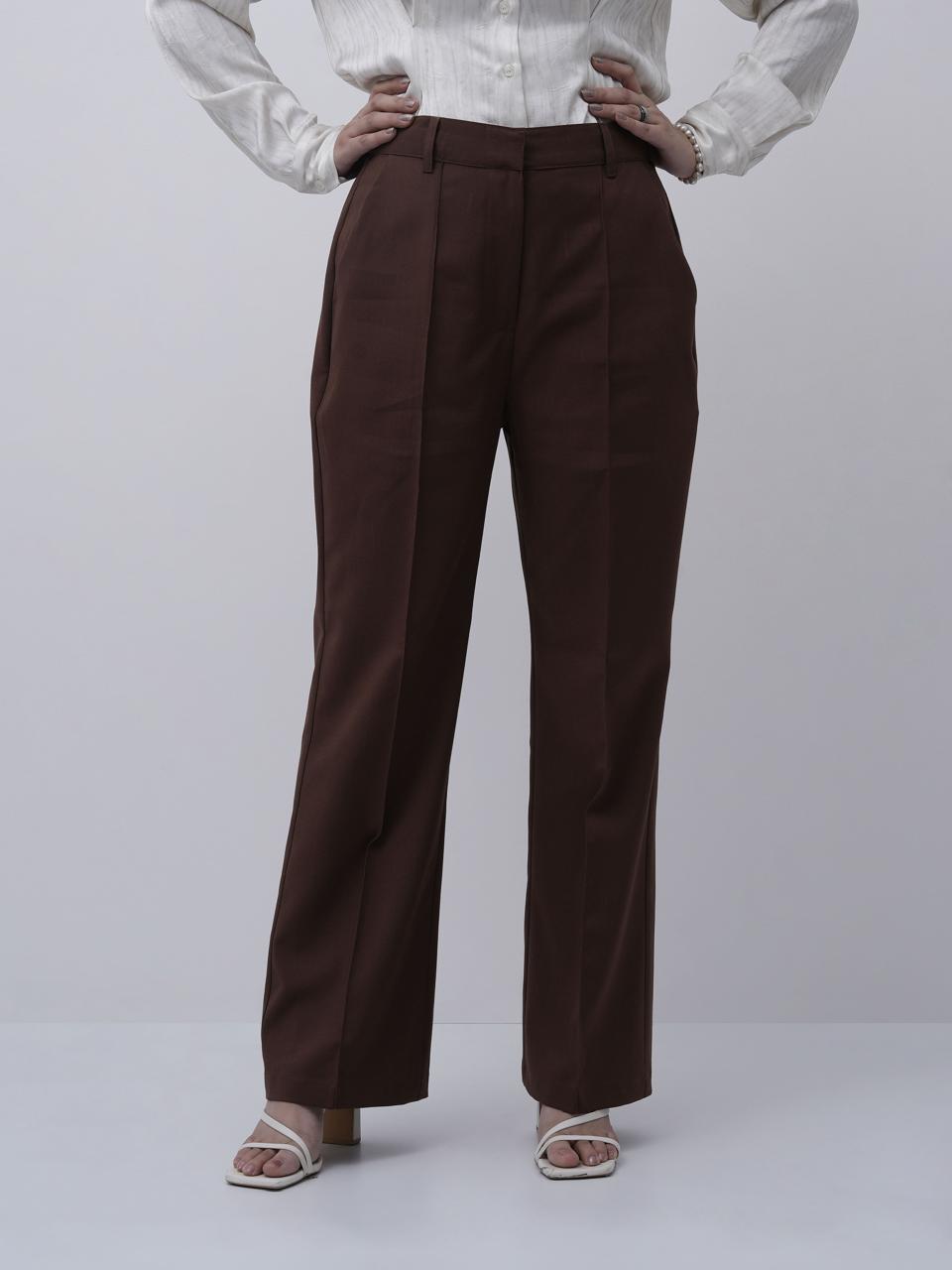 Brown Straight fit Pant