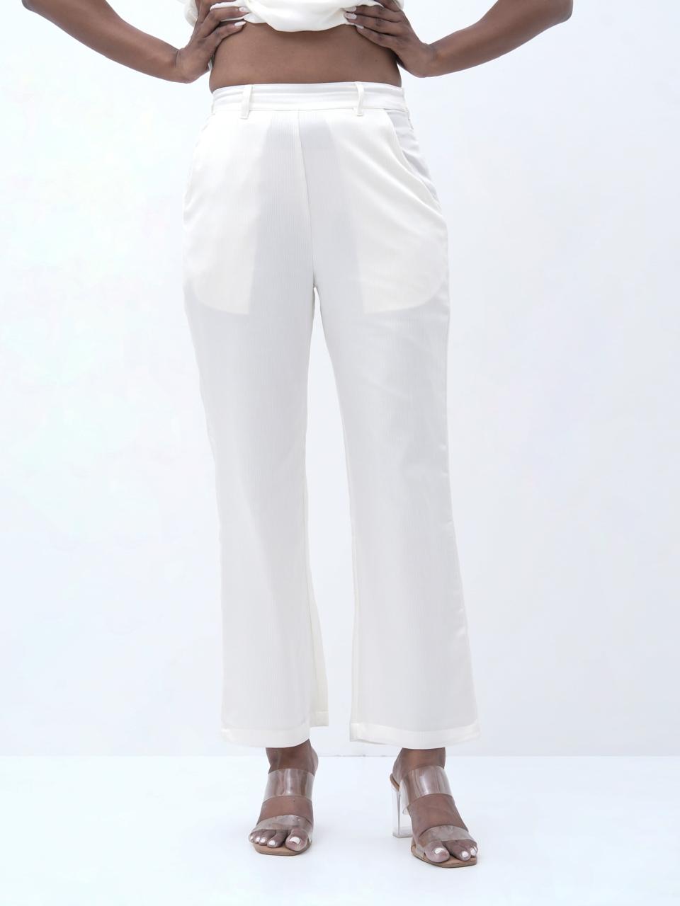 Pearl White Straight fit Pant