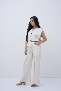 The Side-Tie Power White Top