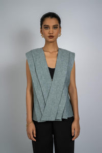 Pleated Linen Jacket