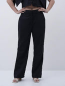 Blue Straight fit Pant