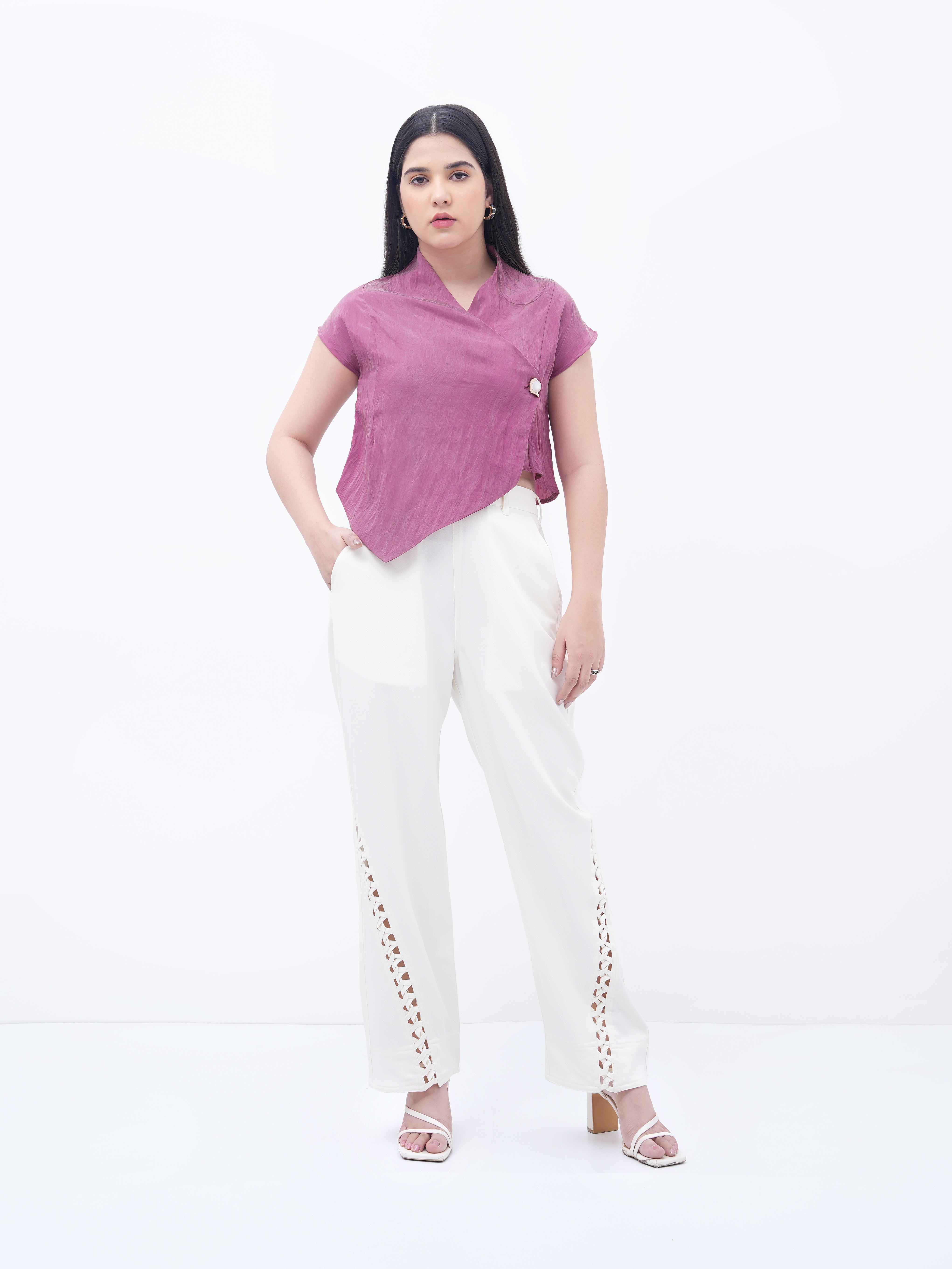 Side Button Rose Top