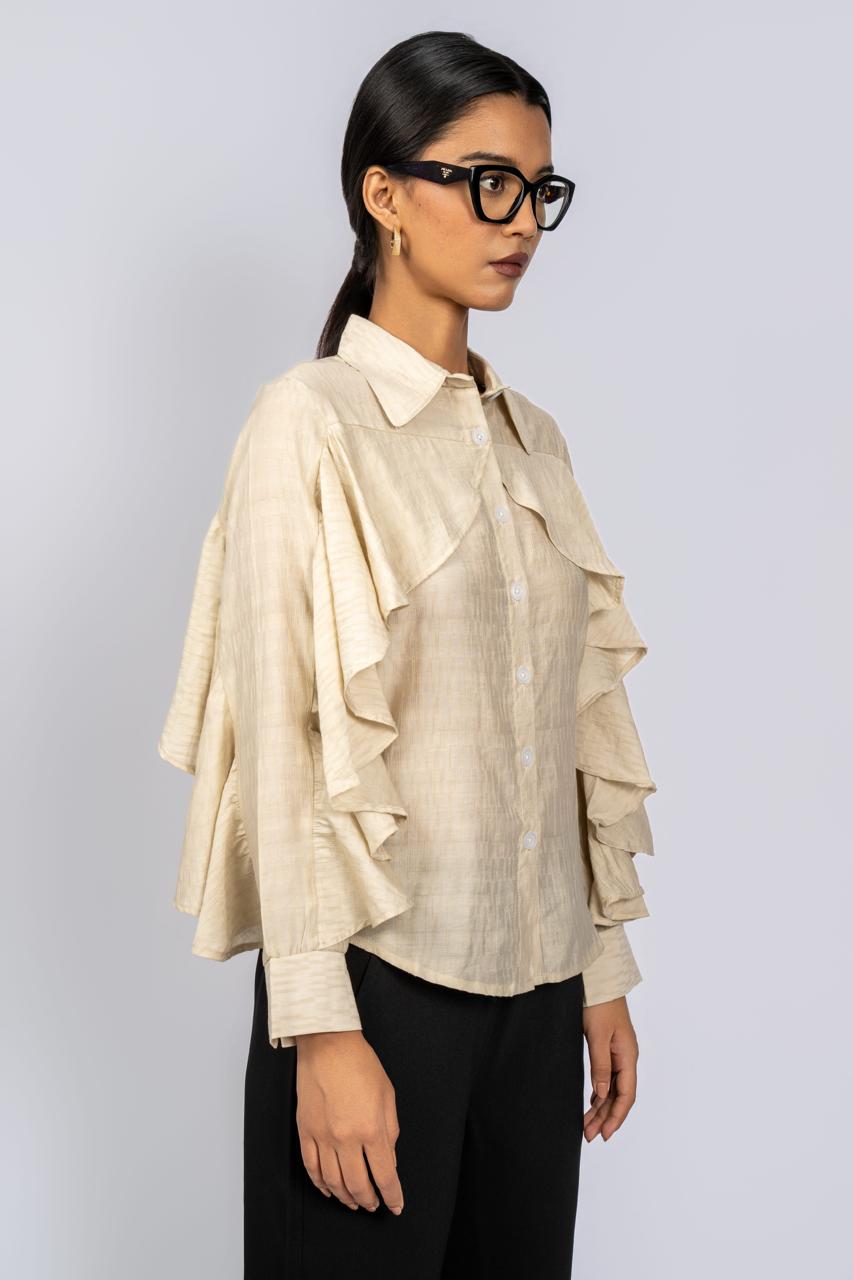 Beige Cascade top