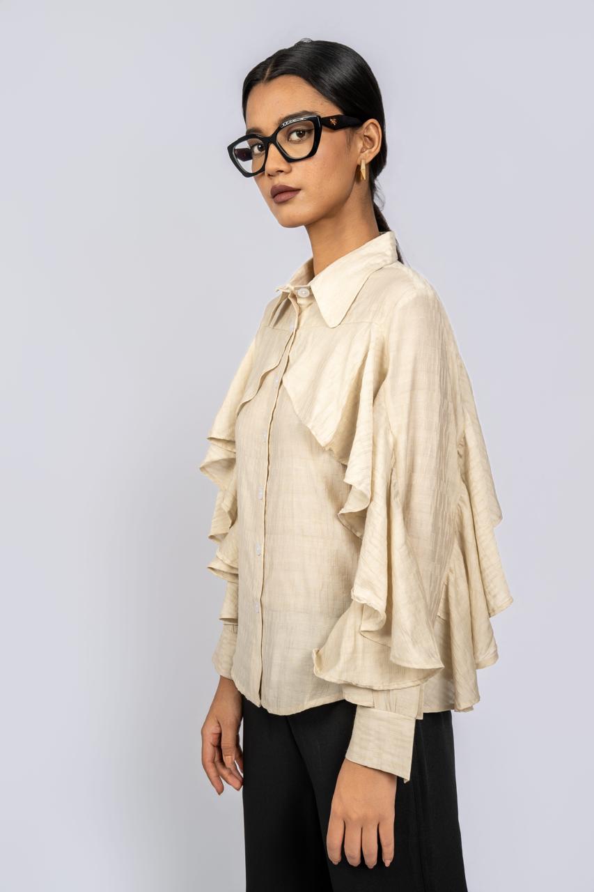 Beige Cascade top