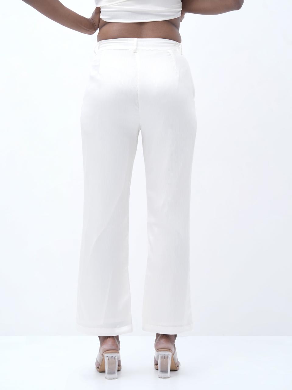 Pearl White Straight fit Pant