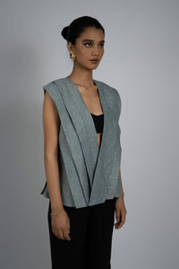 Pleated Linen Jacket
