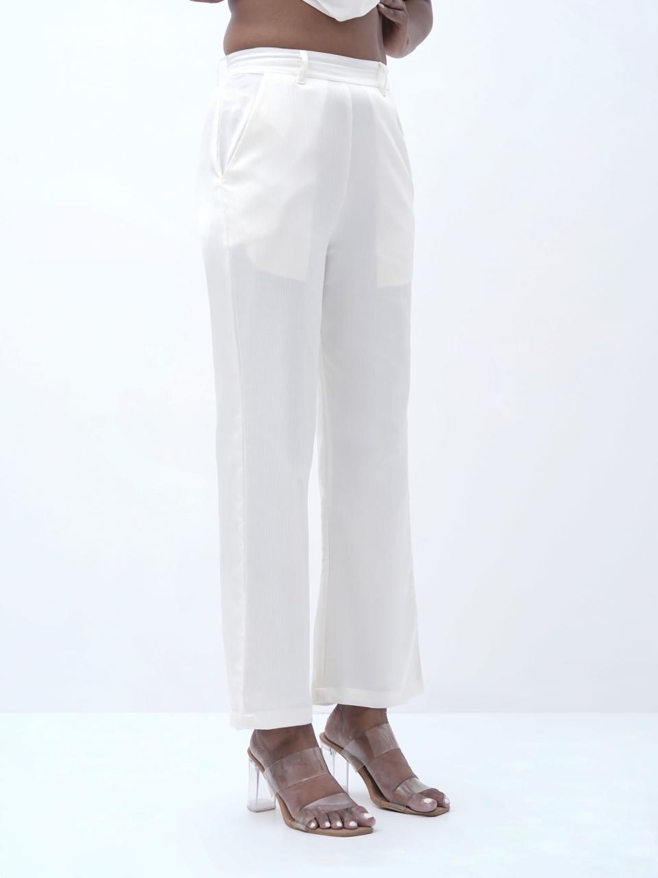 Pearl White Straight fit Pant