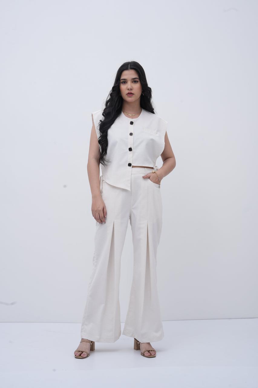 The Side-Tie Power White Top