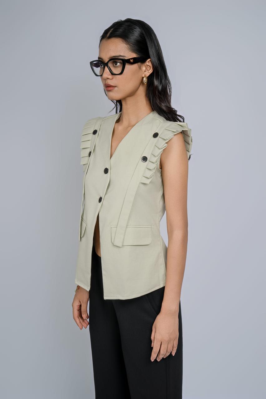 Sage Statement Waistcoat