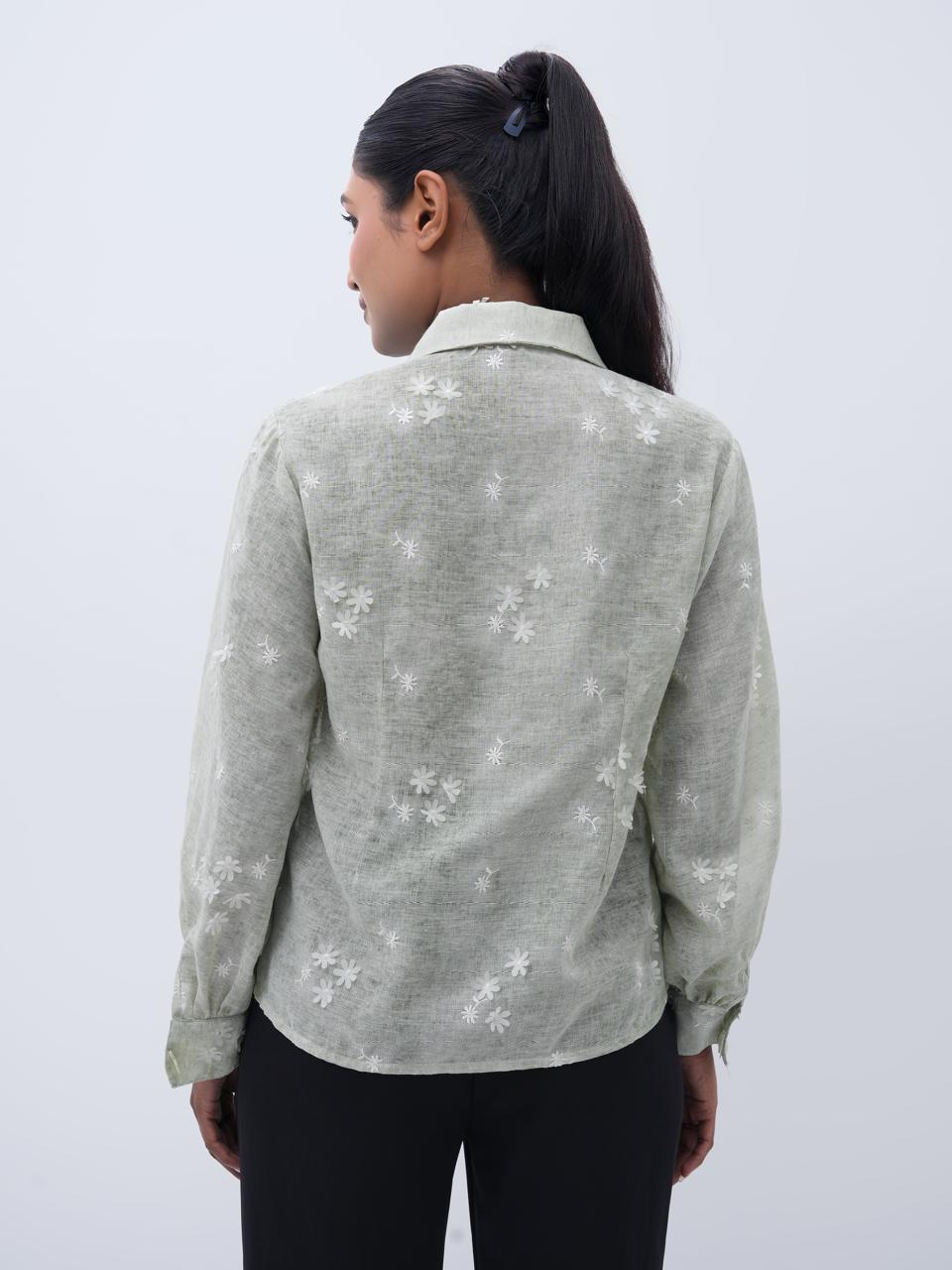 Floral Dream Pastel Green Shirt