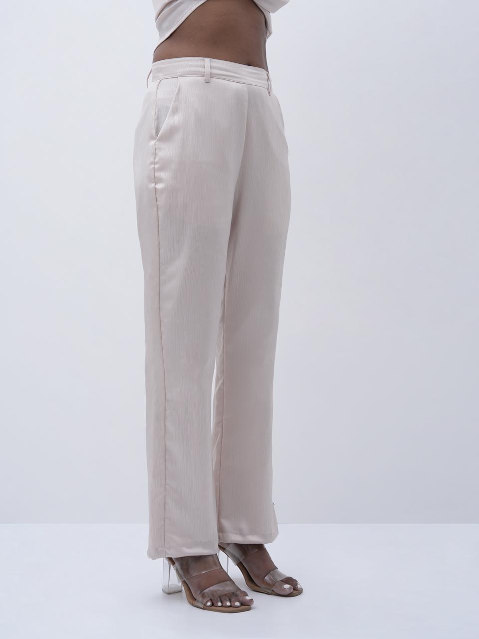 Light Beige Straight fit Pant